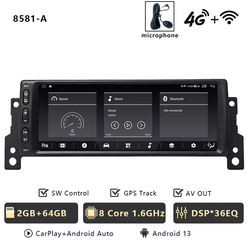 CHSTEK Android 14 Car Radio Stereo For BMW Mini Cooper S R50 R52 R53 2004-2007 Carplay Multimedia Player GPS WIFI 4G Autoradio