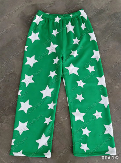 2025 Winter Women cartoon stars print  plush Pajama Pants women Soft Trousers Cute Women Casual Home Anime Cartoon  Pajama Pants