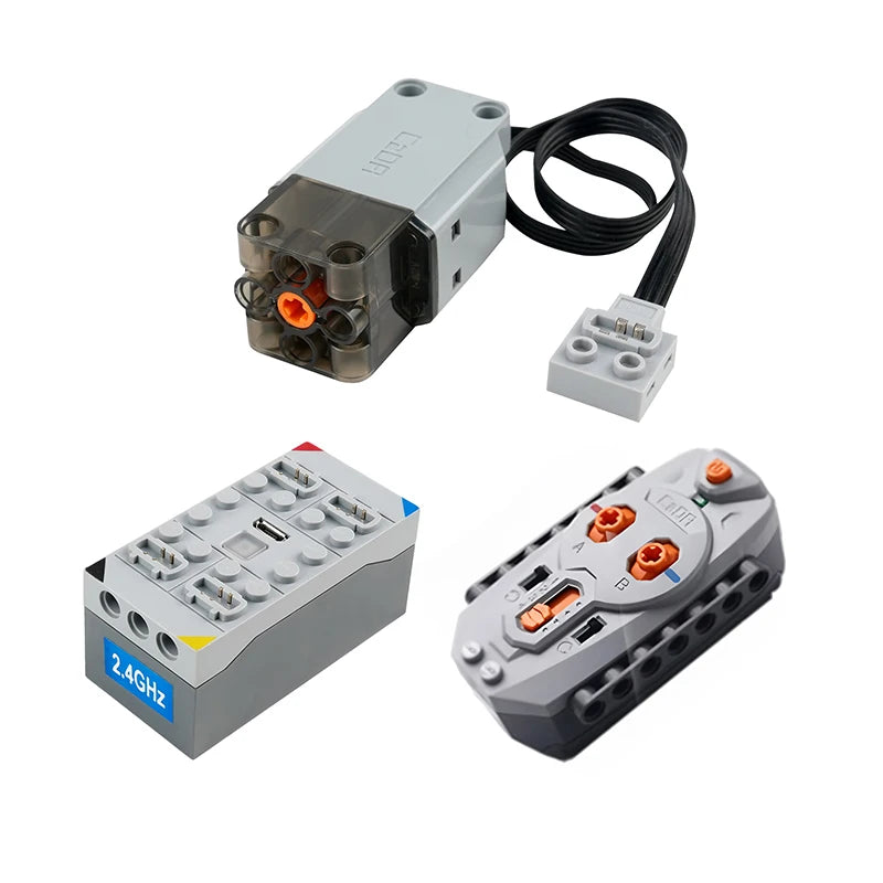 CaDA Technical-Compatible L Motor Upgrade Kit with Remote Controller for Building Blocks Car Model DIY Projects