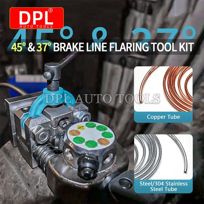 45°/37° Professional Brake Tube Line Flare Brake Pipe Flaring Tool 45/37 degree Set , Single, Bubble, Double Flare Tool Kit