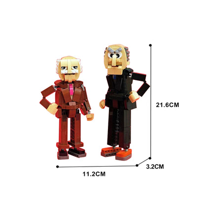 Gobricks MOC Waldorf and Statler Brickheadz Building Blocks Ideal Figure Bricks Sets Children DIY Model Adult Toys Birthday Gift
