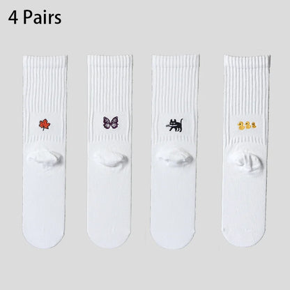 Men's Cotton Work Socks Cushioned Long Running Breathable Ankle Crew Socks Casual Socks for Men Cycling Socks