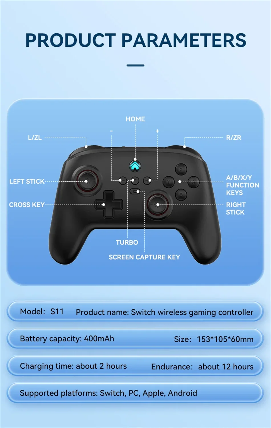 2026 New Switch Pro Wireless Gamepad For Nintendo Switch OLED Lite PC Steam Yuzu Bluetooth Joystick Controller Dual Vibration Tu
