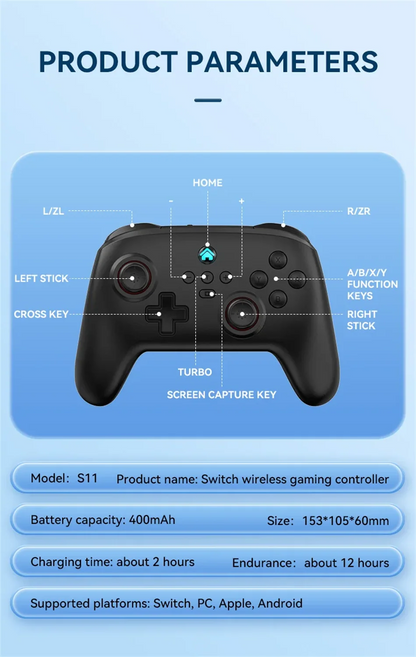 2026 New Switch Pro Wireless Gamepad For Nintendo Switch OLED Lite PC Steam Yuzu Bluetooth Joystick Controller Dual Vibration Tu