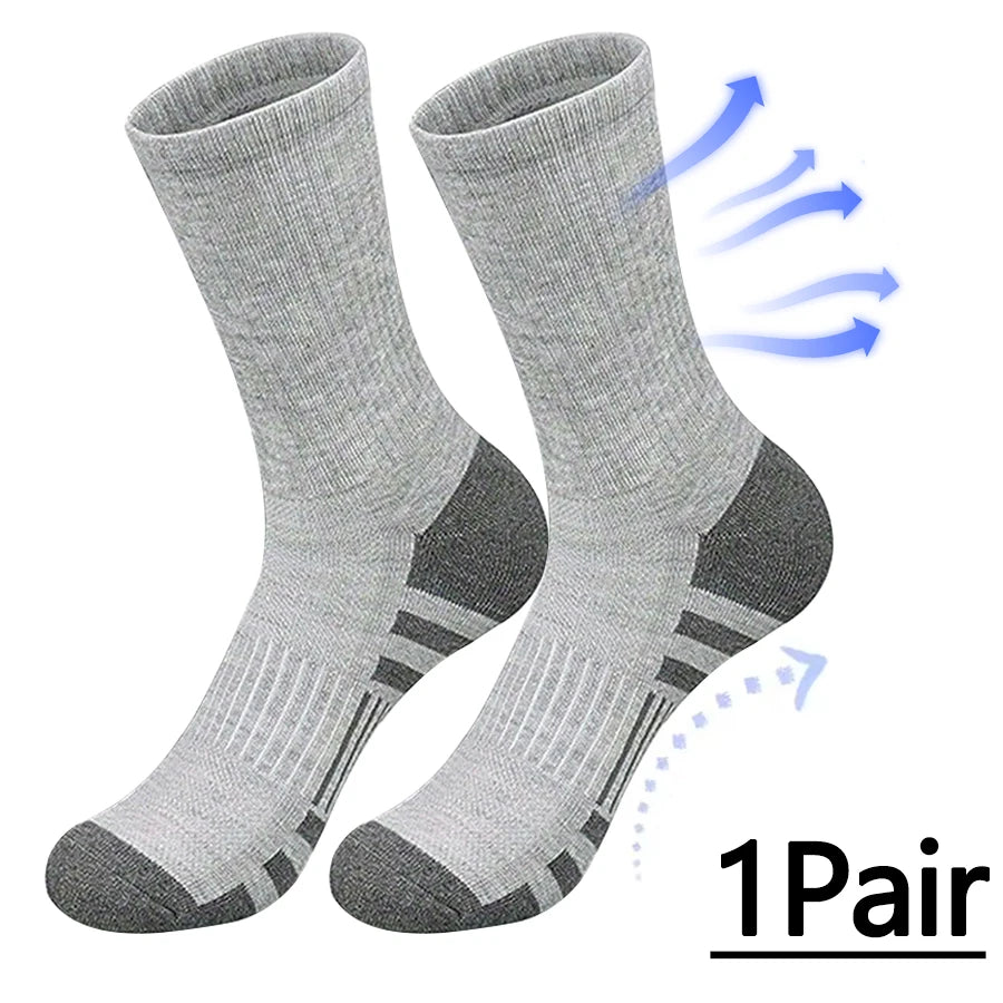 INSELLE Men's Professional Sports Socks, Towel Bottom, Shock Absorbent, Buffer, Arch Protection, Odor proof, Sweat wicking