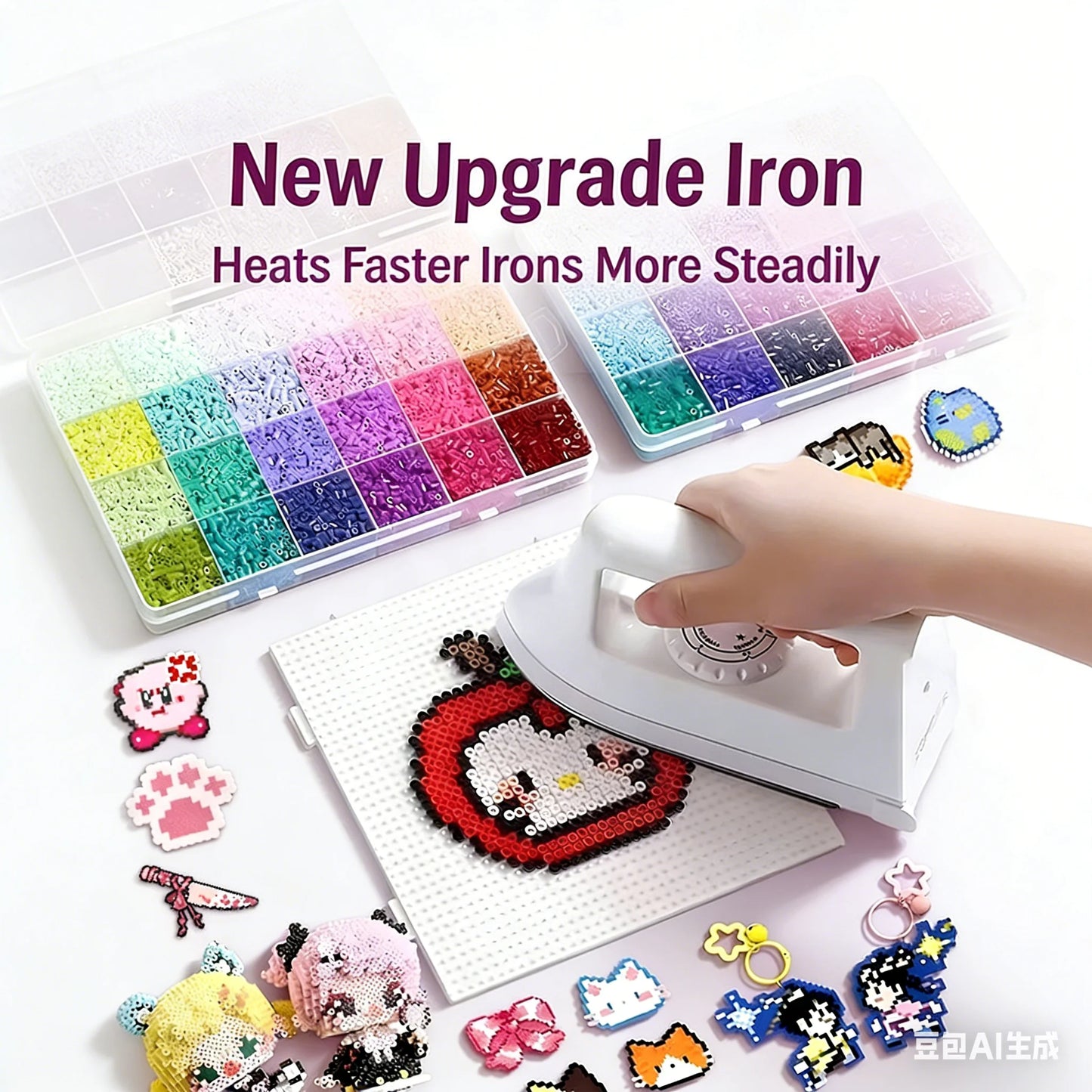 24/48/72/96 Colors Fuse Beads Kit For Kids, 5mm Melty Beads Craft Set With Iron & Accessories, DIY Pixel Art Toys For Creative G