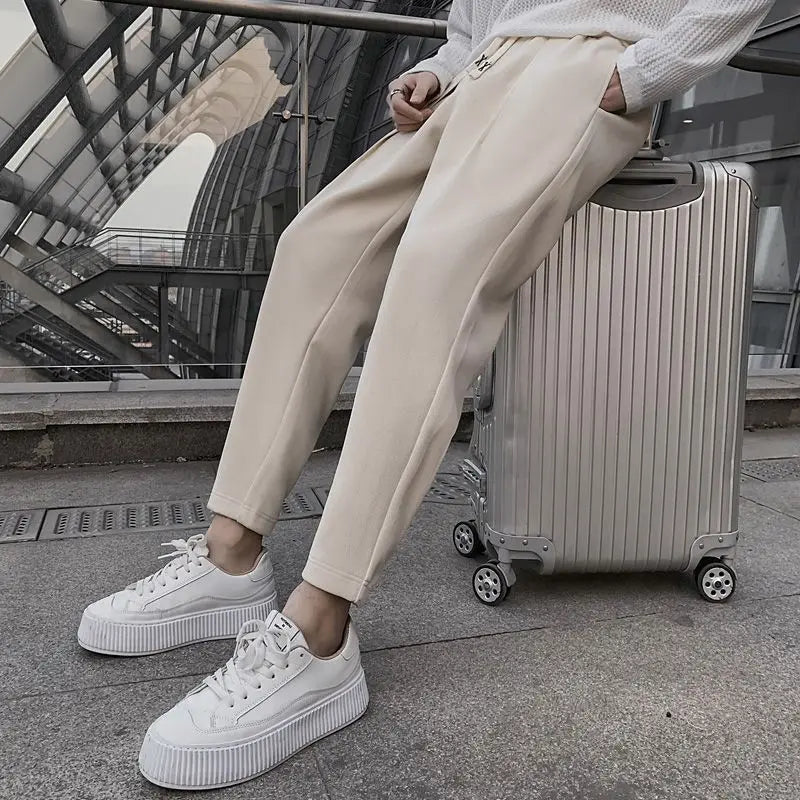 Man Sports Pants Solid Plus Big Size Harem Joggers Korean Deals Cool Trousers Autumn Winter Retro Essential Sweatpants for Men