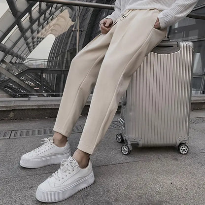 Man Sports Pants Solid Plus Big Size Harem Joggers Korean Deals Cool Trousers Autumn Winter Retro Essential Sweatpants for Men