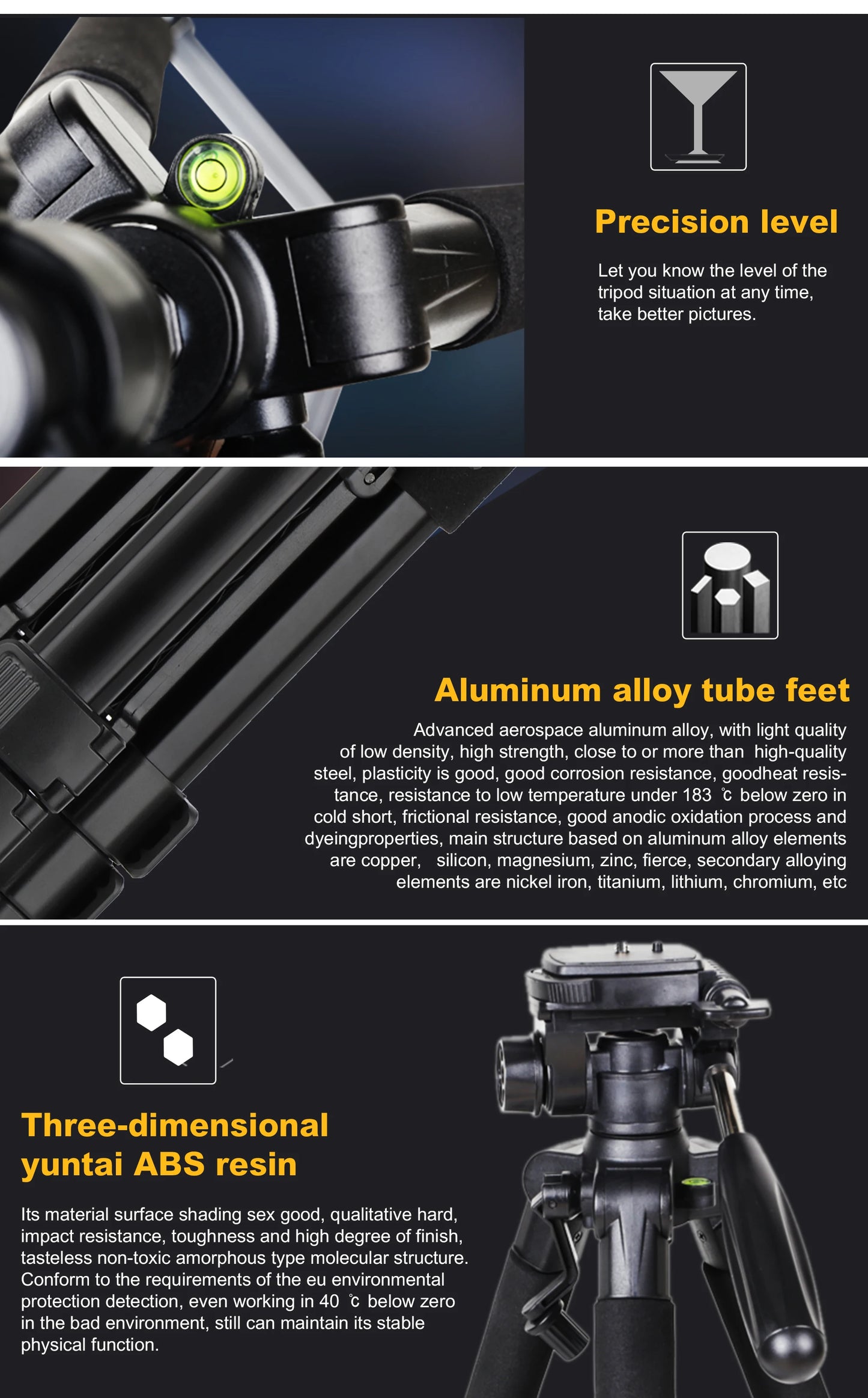 187cm/73.6in Tall Zomei Aluminum Alloy Portable Tripod for Camera DSLR Canon Nikon, 360 Degree Panorama Photography Phone Stand