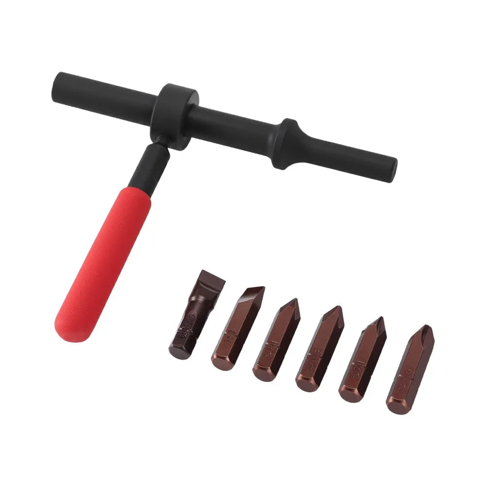 6pcs Air For Impact Screw Remover Bit Set Pneumatic Hammer Screwdriver Car Maintenance Tools Disassembly Tool