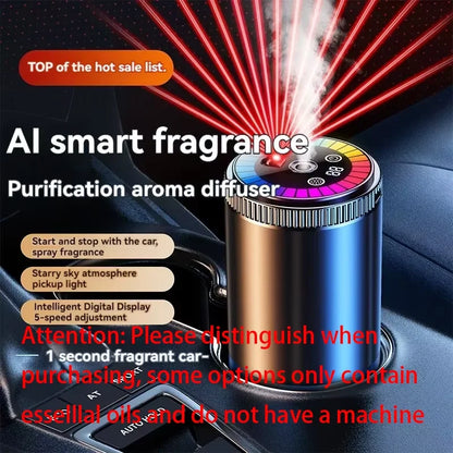 Smart Car Air Freshener & Perfume Diffuser - Rechargeable 5-Level Adjustable Starlight LED Car Gadgets
