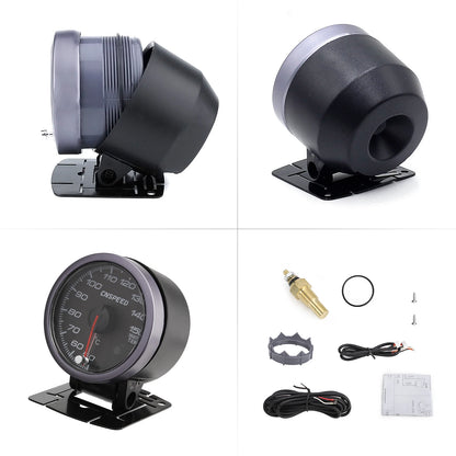 CNSPEED 2.5" 60mm New Boost Gauge Exhaust Gas Car Temperature Gauge Oil Pressure Water Temperature Oil Temperature Voltage Meter