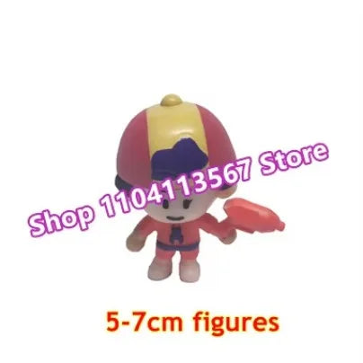 24pcs Cartoon Mini Figures Poco Bibi Shelly Cute Anime Heroes Model Accessories Charms Game Collectibles Toys for Children Gift