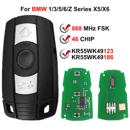 3 Buttons BMW Key CAS3 PCF7945 Chip 868MHz FSK Smart Car Fob Remote Key BMW 6986585-02 For BMW 1/3/5/6/X/Z Series