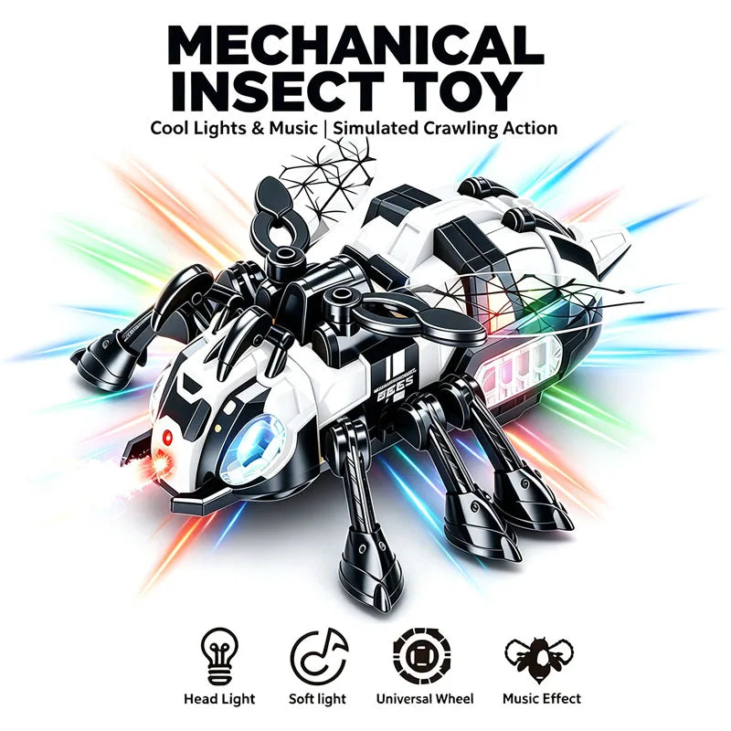 Electric Mechanical Bee Toy Featuring A Simulated Spray Function Crawling Action With Lights And Music Toys for Boys Kids Gifts
