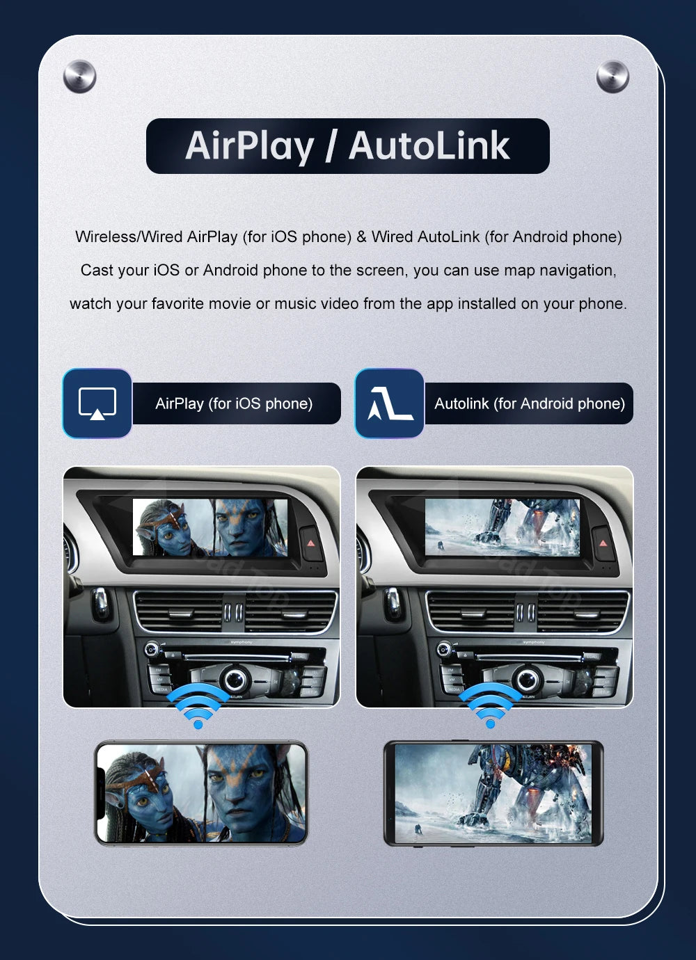 8.9 Inch 12.3"" Multimedia Display Touch Screen For Audi A4 S4 2009-2015 Airplay Miracast Function Wireless Carplay Android Auto