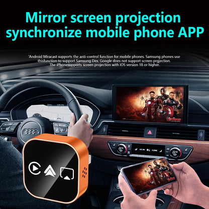 2026 Upgrade 4-in-1 Wireless Carplay Mirror Link Adapter Wired to Wireless Android Auto Plug & Play 5GHz WIFI For Wired Carplay