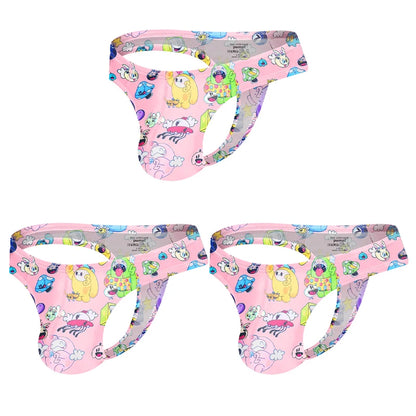 1/2/3PCS Man Thongs Underwear Hot Sale Modal Graffiti Printed Sexy Men Underpant Quick Dry Slip Panties Jockstrap Men's Thongs