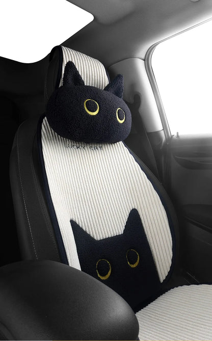 Lucky Kitten car seat covers, Corduroy Seat Cushion with Storage Bag Suitable for More Than 95% Car Models Trucks, Sedans SUVs