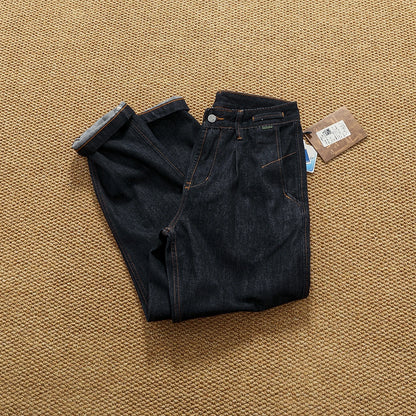 2025 Autumn New American Retro Heavyweight High-end Comfort Jeans Men's Fashion 80% Cotton Washed Straight Casual Pencil Pants