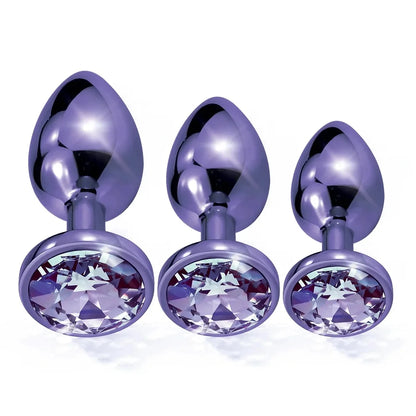 Rose Gold Rainbow Metal Anal Beads Butt Plug Set Colorful Crystal Mini Small Medium Large Anal Plug Jewelry Sex Toy Insert