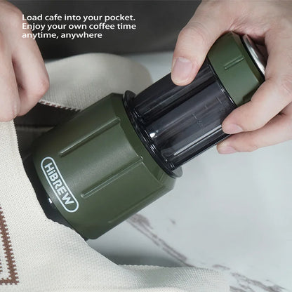 HiBREW 2 in 1 Portable Coffee Machine Hot/Cold Water Manual Espresso Maker For Capsule & Ground Hand Press Brewer H4D