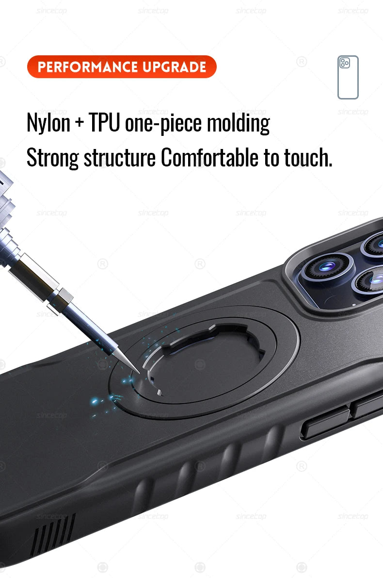 Quad-style Motocycle/Bike Magnetic Shockproof Case For iPhone 17 16 15 14 ProMax Charging Protective Cover with Lock-in Design