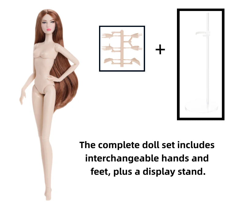 1/6 Scale Supermodel Female Body with 14 Joints Includes Multiple Wig Options And Extra Head for Collectible Figures