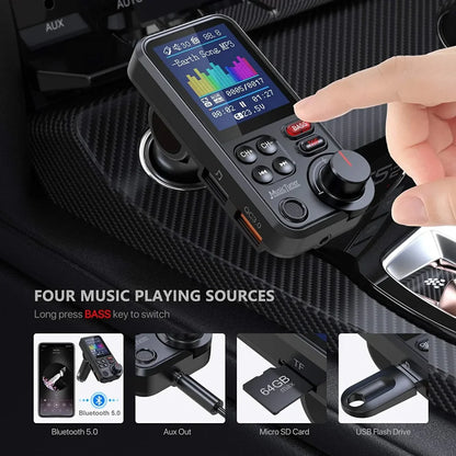 Car MP3 Player USB Flash Drive with Bluetooth FM Transmitter HIFI Sound High Low Frequency Equalizer Lossless Music for Vehicle