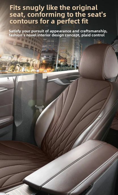 Sporty Universal Car Seat Cover Four Season Auto Perforated Leather Breathable Anti-Slip Covers Cushion SUV Car Seat Protection
