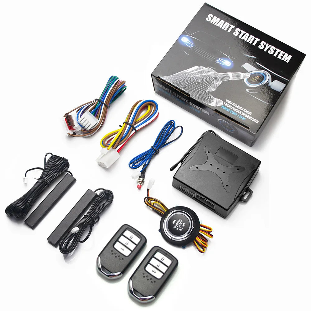 Keyless Ignition System Start Stop Button Mobile Bluetooth App Control PKE Keyless Entry Remote Remote Automatic Start Car Alarm