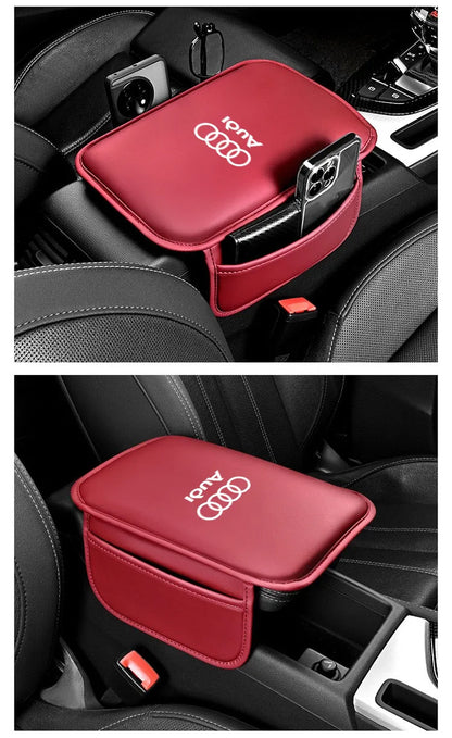 Car Styling Seat Armrest Box Protector Cushion Storage Box Cover Pad for Audi Quattro Sline A3 A4 A6 A5 Q5 Q7 Q3 A7 TT S3 S4 S5