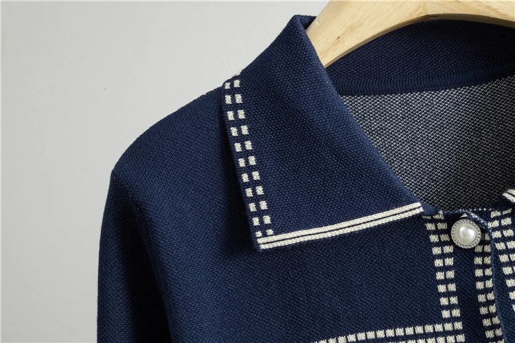 Loose Long Sleeve Collared Sweater And Pants Set Women's Casual Style Fashion 2025 Autumn Season Single Button Opening Cardigan