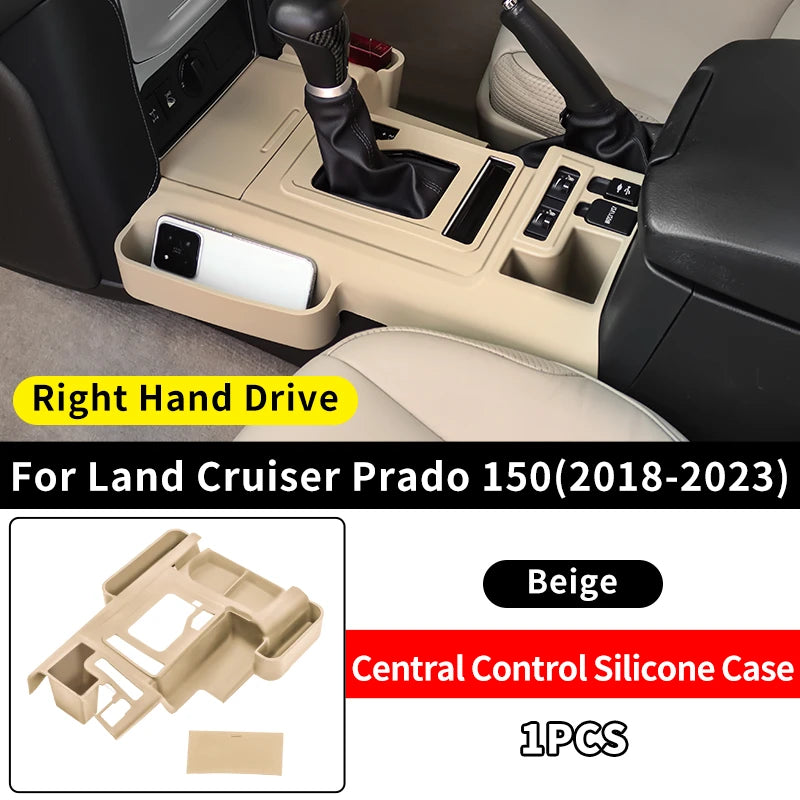 Central Console Silicone Protective Cover For Toyota Prado 150 LC150 2010-2023 Interior car Accessories Decoration Black 1pcs