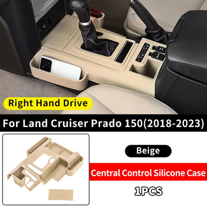 Central Console Silicone Protective Cover For Toyota Prado 150 LC150 2010-2023 Interior car Accessories Decoration Black 1pcs