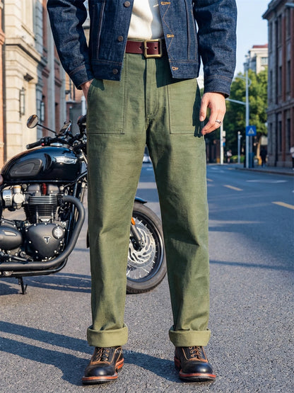 Red Tornado 15oz Sateen OG-107 Utility Pants Vintage Workwear Men's Military Style Casual Trousers Army Green
