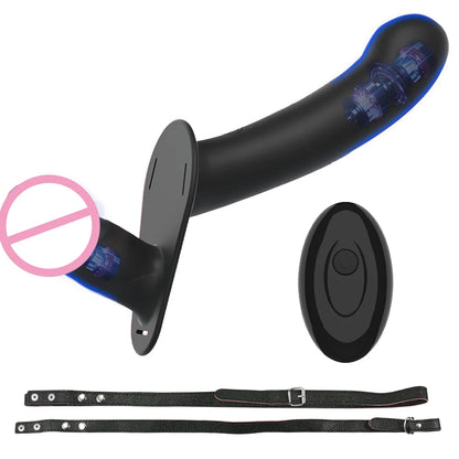 Strap-on Dildo Vibrator Vaginal Masturbatoion Clitoris Stimulator Wearable Double Head 10 Vibration Sex Toys for Couple Lesbian