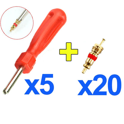 Copper Tire Valve Core Remover Installer Tool Kit Car Motorcycle Bicycle Tyre Repair Set Air Valve Stem Core Removal Screwdriver