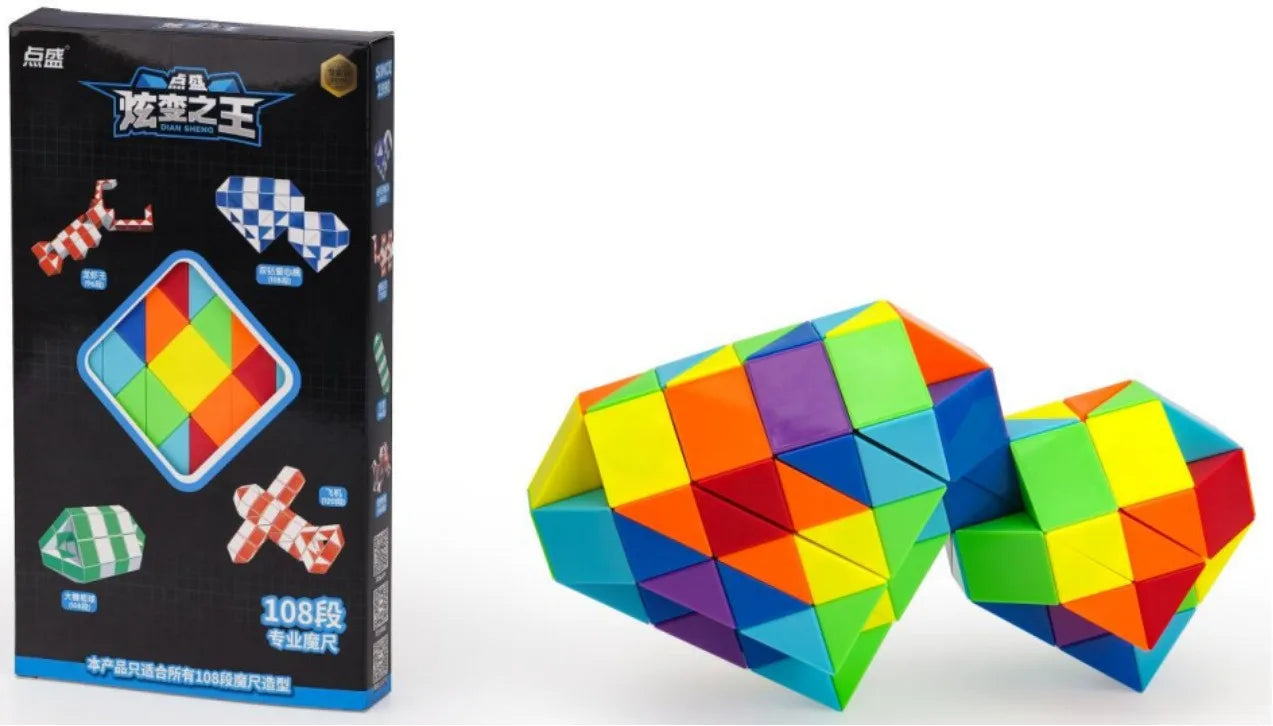 Diansheng Magic Snake Ruler Cube 240 144 120 108 96 Knots Puzzle Speed Antistress Cubes Twist Folding Profissional Toy for Kids