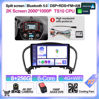 For Nissan Juke Yf15 2010 2011 2012 2013 2014 Carplay Auto 5g+wifi Gps Car Radio Navigation Multimedia Video Player Stereo Bt