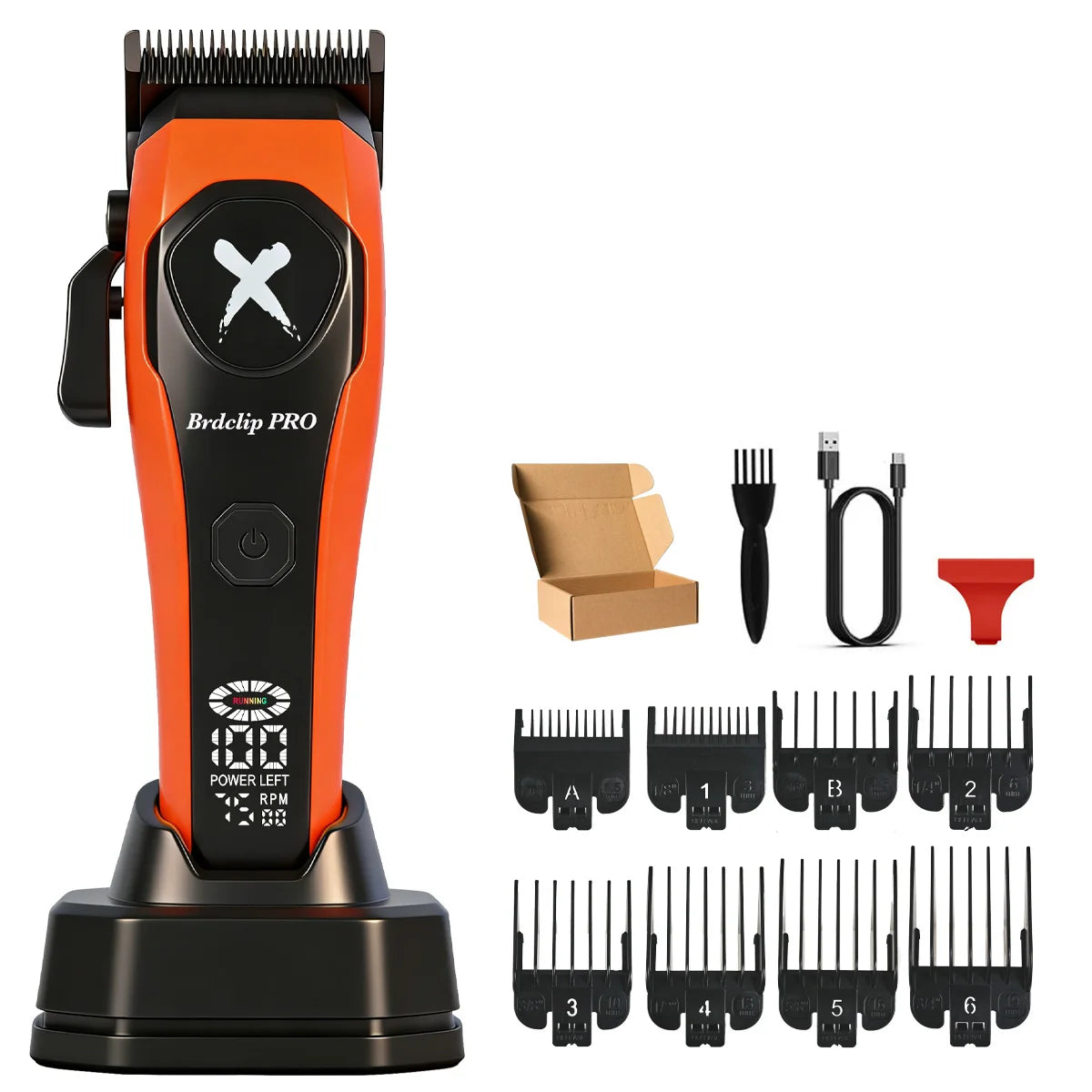 BRDCLIP Professional 7500RPM Barber Hair Clipper Set DLC Blade Base Charger 2-Speed Hair Trimmer Salon Use for Men Shaver