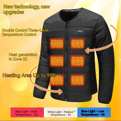 2025 Winter New Dual-Control Zone 22 Smart Heated Cotton Jacket Electric Heated Vest for Men