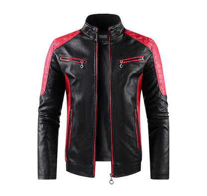 Trendy Men Slim Motorcycle Leather Jackets Casual PU Leather Coats Quality Male Stand Collar Leather Jaquetas Jackets And Coats