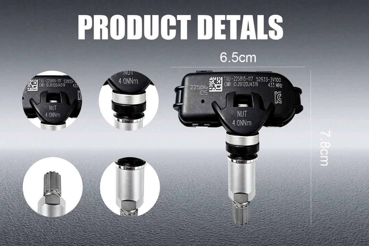 1/4PCS 433MHZ Tire Pressure Monitor System TPMS Fit For Hyundai Grandeur i40 Azera Replacement For 529333V100 52933-3V100