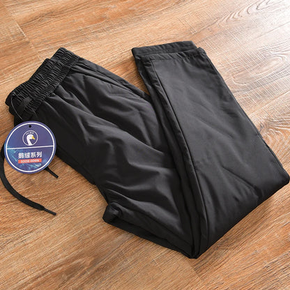 Men's Thickened down Pants Goose down Fashion Urban Style Casual Long Pants Warmth Locking Glue Not Puffy ODM Order