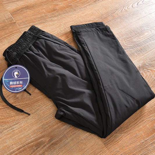 Men's Thickened down Pants Goose down Fashion Urban Style Casual Long Pants Warmth Locking Glue Not Puffy ODM Order