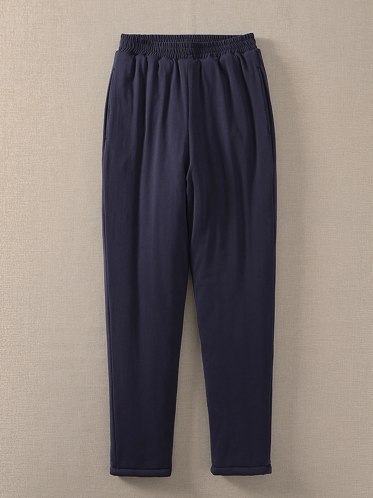 Pure Cotton High Waist Thickened Long Pants Men Women Adult Autumn Winter Warm Underwear Fleece Lined Straight Leg Trousers