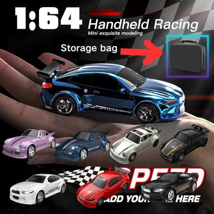 New 4WD 2.4GHZ RC Simulation Mini Drift Car Palm Racing Model Desk Toys 1/64 Scale Remote Control Car Gift for Children Boys.