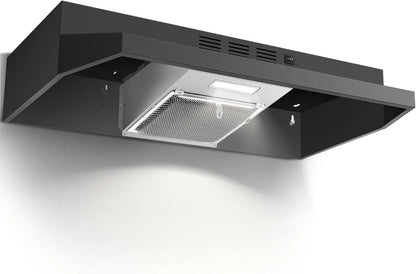 24/30/36" Under Cabinet Range Hood 280CFM Convertible Ducted/Ductless, 2-Speed & LED Light,Stainless Steel,Removable Filter