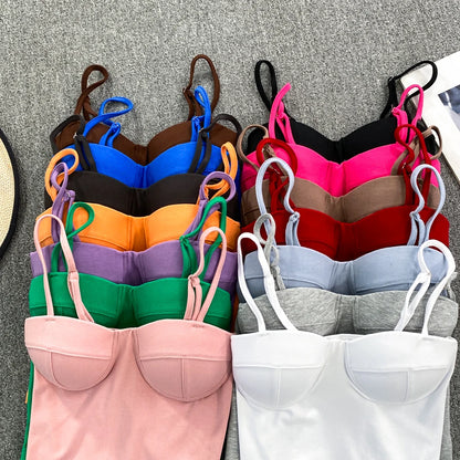Sexy Fashion Design Camisole Tank Top Women Slim Fit Outerwear Spicy Base Shirt Sexy Backless Vest Short Straight Cut Bodycon